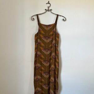 Ecoté • Sleeveless Bronze Bird Print Dress • Size XS